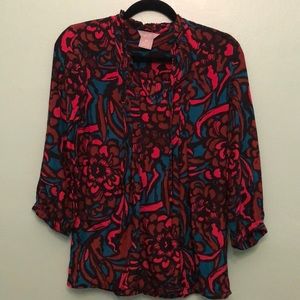 Joe Fresh Silk Floral Tassel Tunic